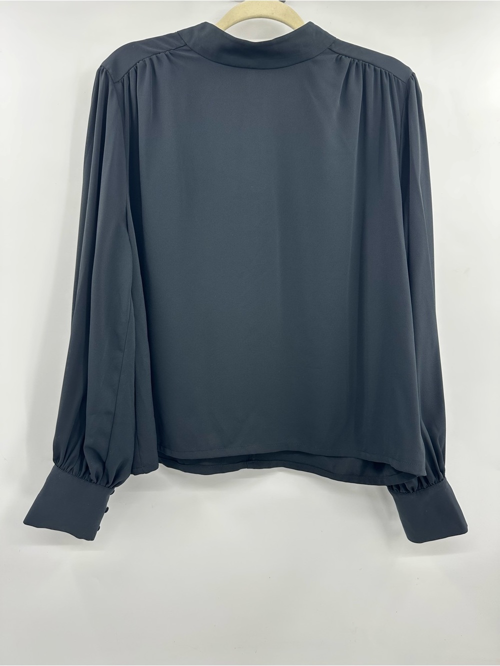 NWT Joie Black Back Button Collar Long-Sleeve Blouse